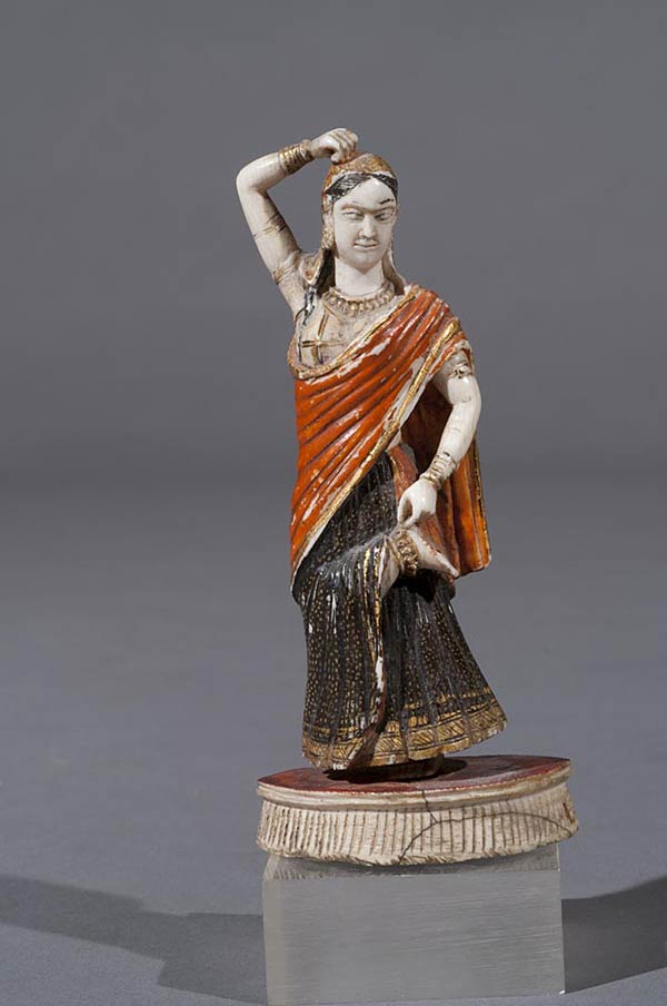 Female Figure Removing Thorn From Her Foot, Delhi, Ivory Female figure removing thorn from her foot, 1st  quarter 19th century, Polychrome Ivory, 12.5 cms