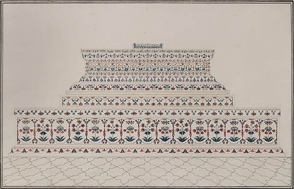 Cenotaph of the Emperor Shah Jahan, Company School, Tomb, Cenotaph, Watercolour on paper, Circa 1820