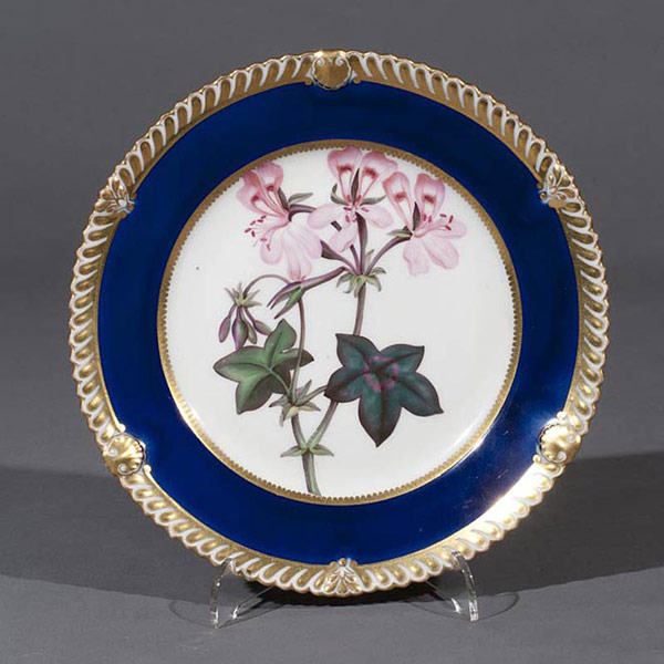 Chamberlains Worcester Dessert Plate, from a service made in 1815 - 1820, Hand-painted, Soft paste porcelain