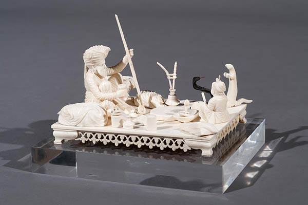 Snake Charmer (Sapera), Chinese Craftsman working in Lucknow, 19th century, Ivory & Ebony