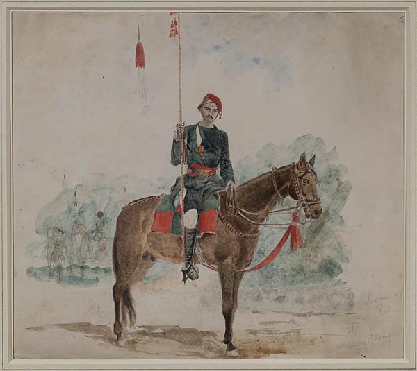 Sowar of Police, Lieutenant Charles W. Thompson, Watercolour on paper, 27 x 30 cms